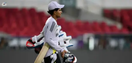 Shubman Gill seen practicing