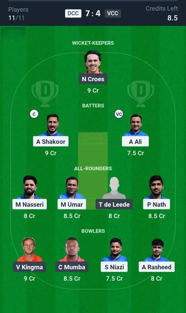 DCC vs VCC Small League Team