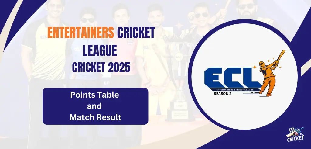 Entertainers Cricket League 2025 points table