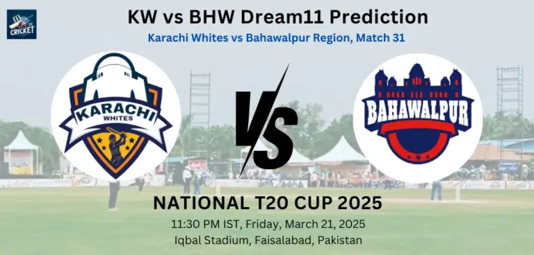 KW vs BHW Dream11 Prediction