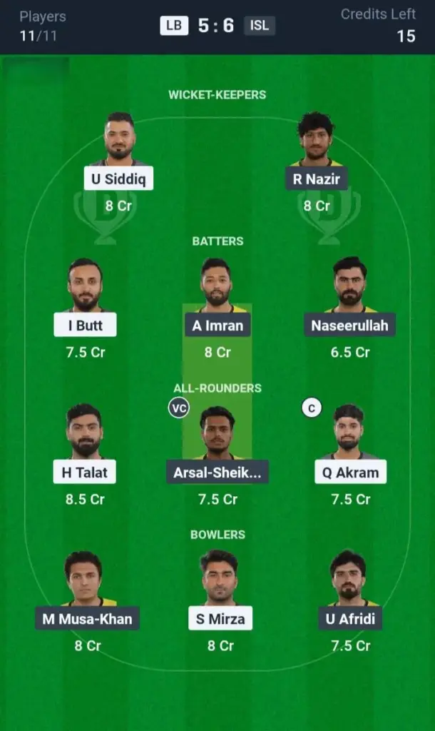 LB vs ISL Small League Team