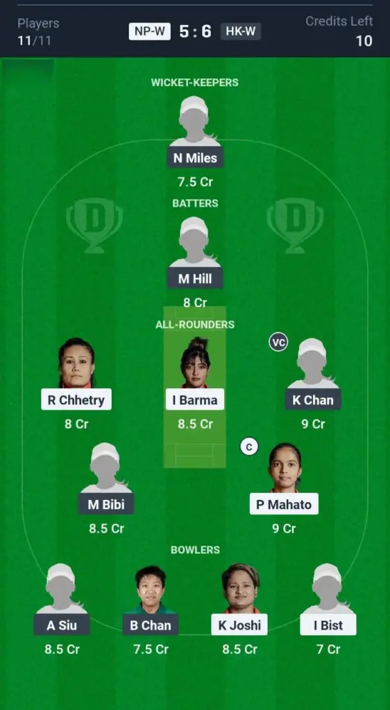 NP-W vs HK-W Grand League Team