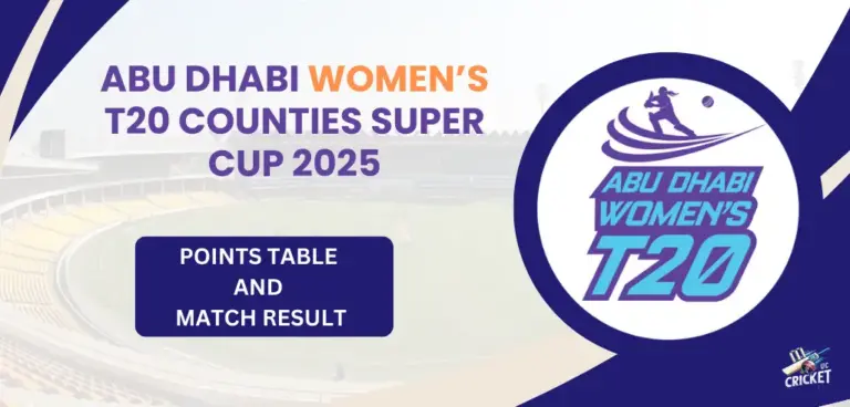 Points Table of Abu Dhabi Women’s T20 Counties Super Cup 2025