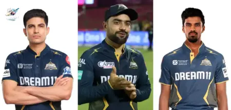 Shubman Gill, Rashid Khan and Washington Sundar