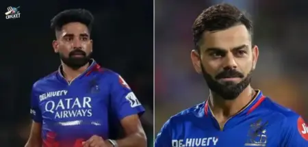 Mohammed Siraj and Virat Kohli