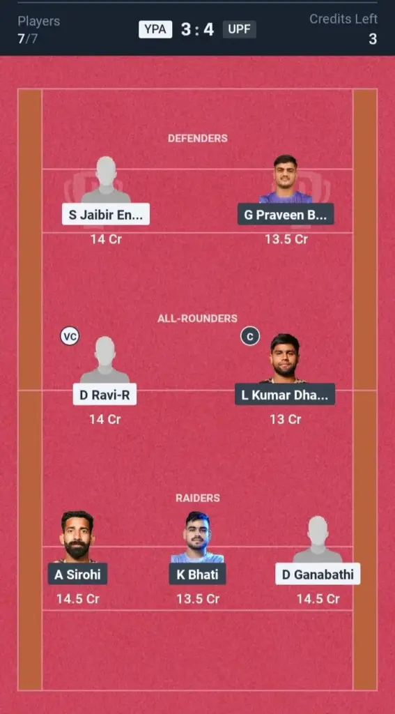 YPA vs UPF Grand League Team