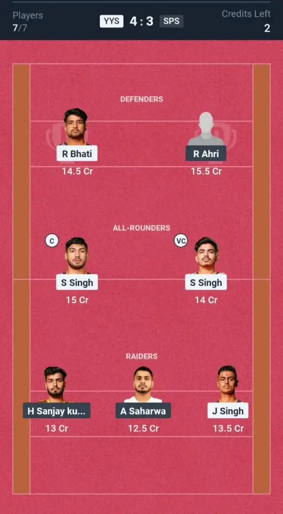 YYS vs SPS Grand League Team