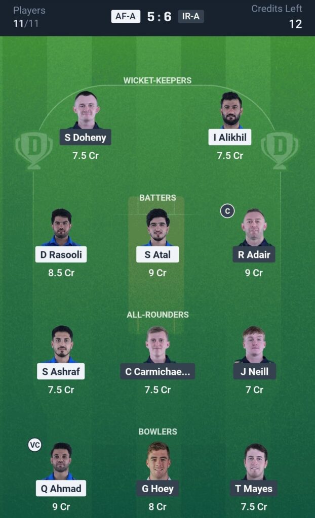 AF-A vs IR-A Grand League Team