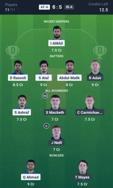 AF-A vs IR-A Small League Team
