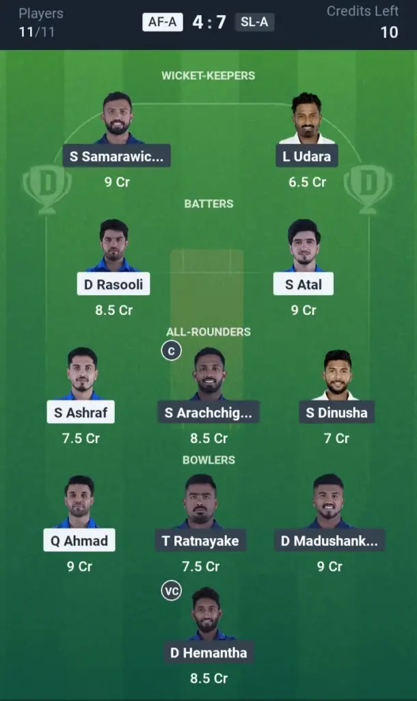 AF-A vs SL-A SL Team