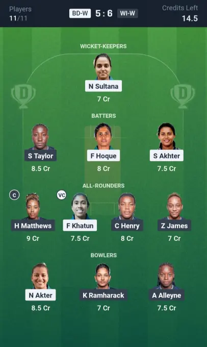 BD-W vs WI-W Small League Team