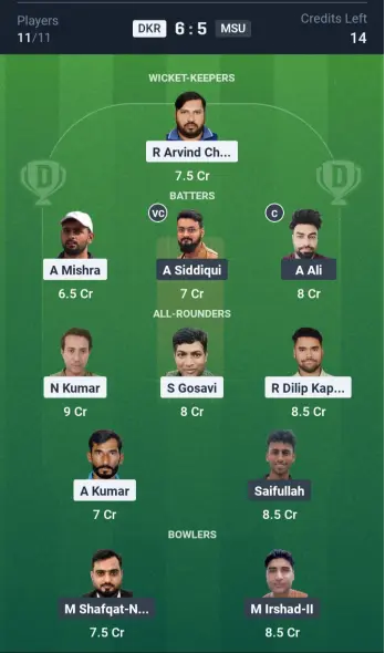 DKR vs MSU Small League Team