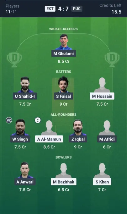 EKT vs PUC Small League Team