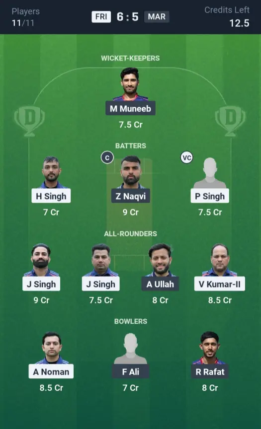 FRI vs MAR Small League Team