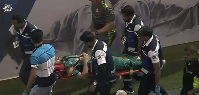 Imam ul Haq carried on stretcher