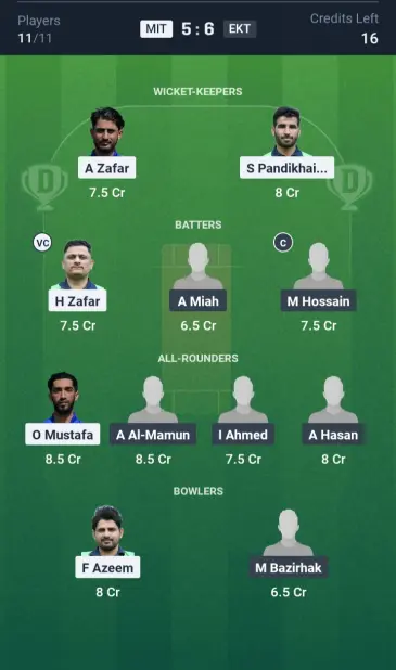 MIT vs EKT Grand League Team