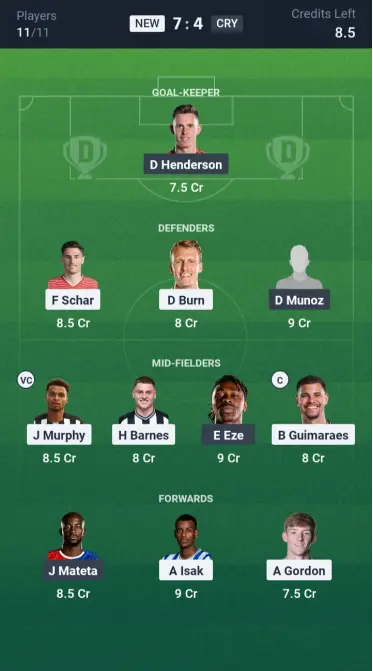 NEW vs CRY Small League Team