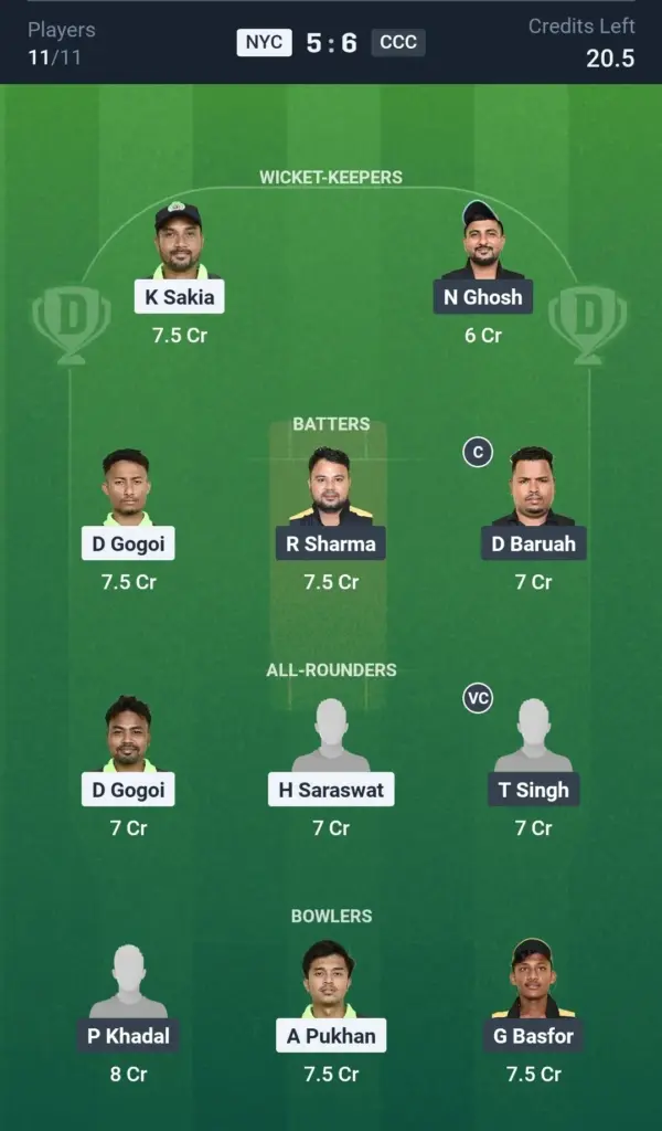 NYC vs CCC Grand League Team