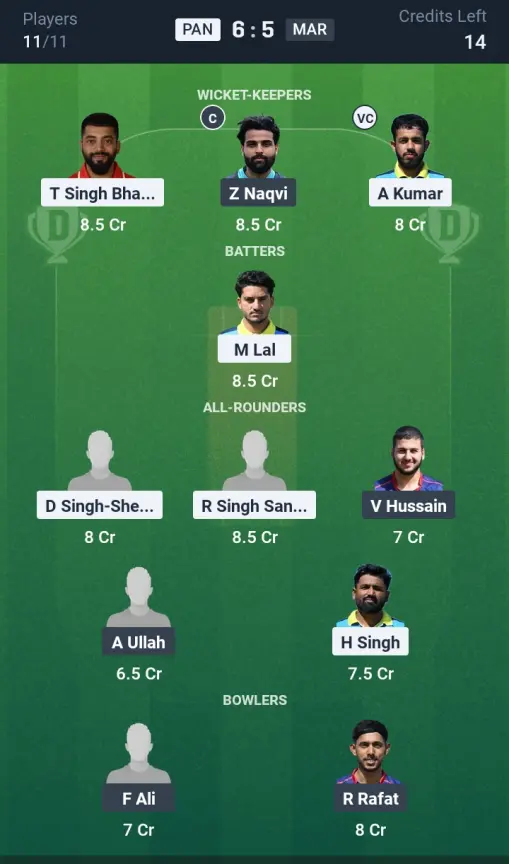 PAN vs MAR Small League Team