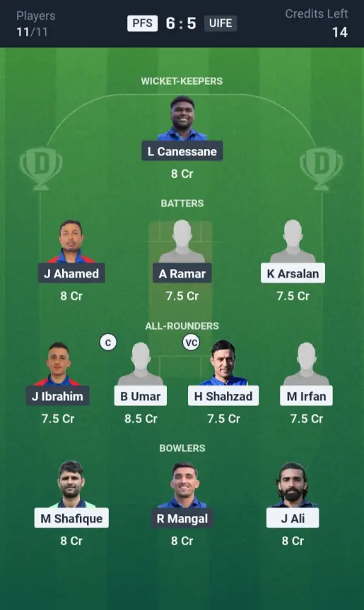 PFS vs UIFE Grand League Team