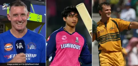 Michael Hussey Compares Vaibhav Suryavanshi to Adam Gilchrist After Record-Breaking IPL Knock Micheal Hussey, Vaibhav Suryavanshi and Adam Gilchrist.
