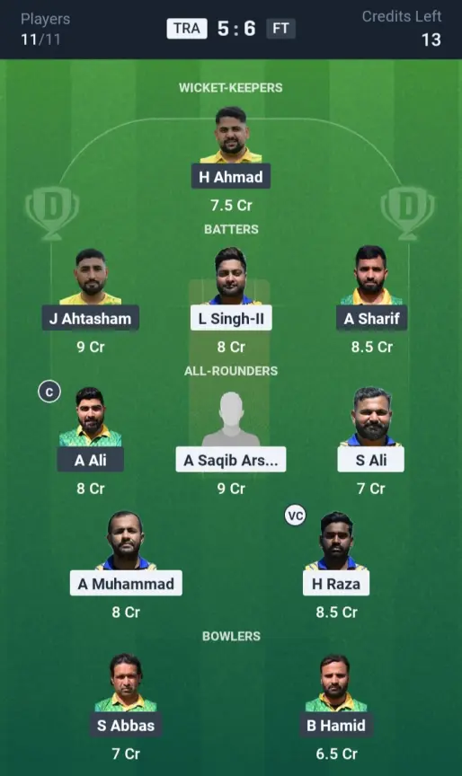 TRA vs FT Grand League Team