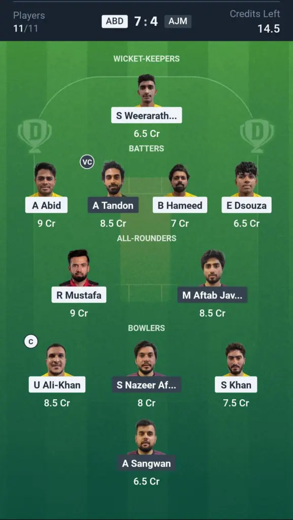 ABD vs AJM Small League Team
