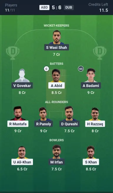 ABD vs DUB Small League Team
