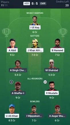 ABD vs EMR GL team