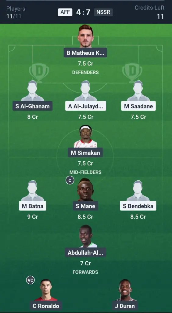 AFF vs NSSR Grand League Team
