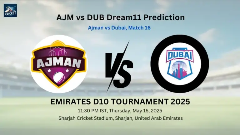 AJM vs DUB Dream11 Prediction