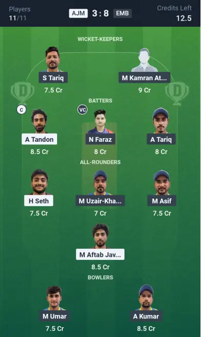 AJM vs EMB Grand League Team