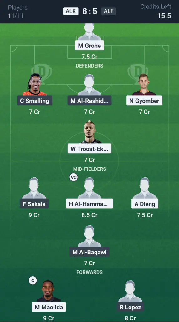 ALK vs ALF Grand League Team