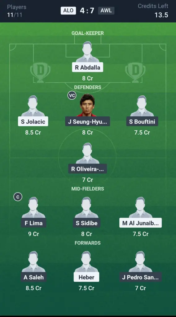 ALO vs AWL Grand League Team
