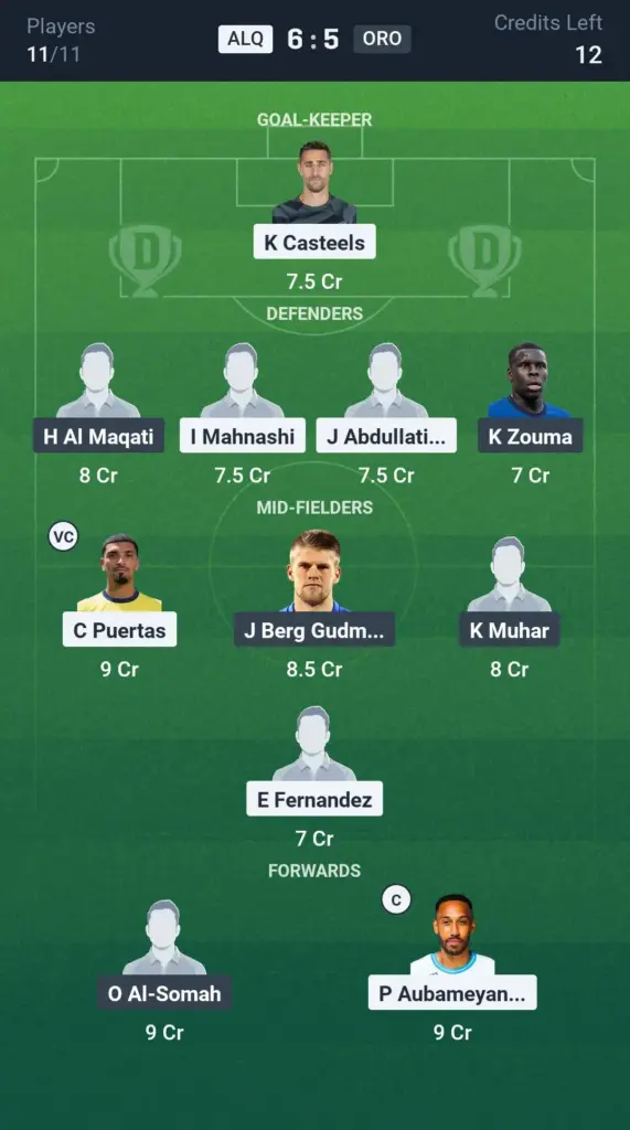 ALQ vs ORO Grand League Team