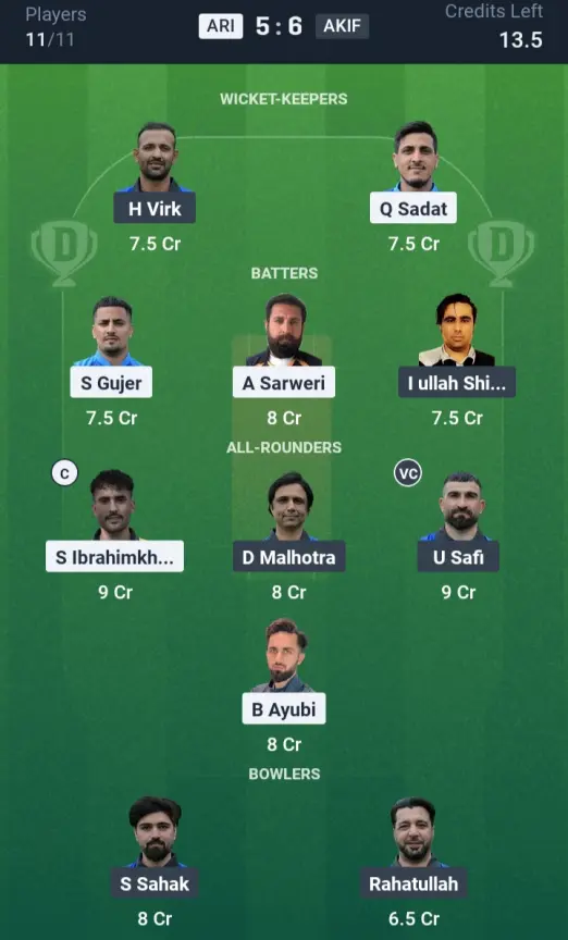 ARI vs AKIF Grand League Team