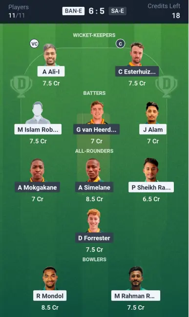 BAN-E vs SA-E Grand League Team