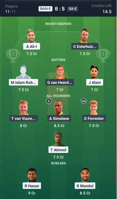 BAN-E vs SA-E Small League Team