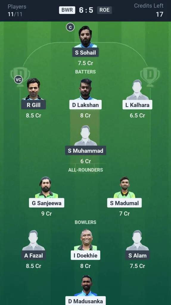 BWR vs ROE Grand League Team