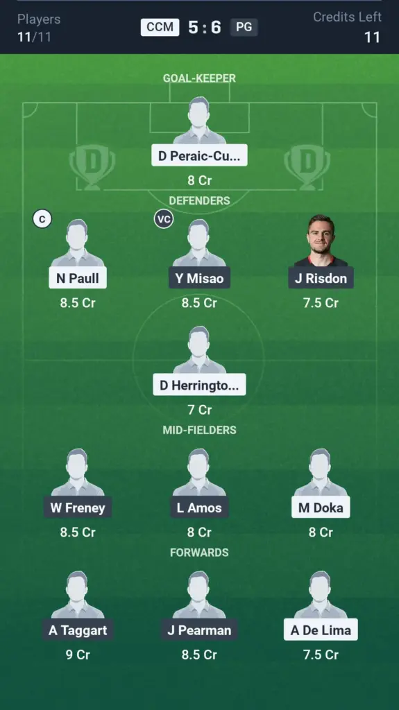 CCM vs PG Grand League Team