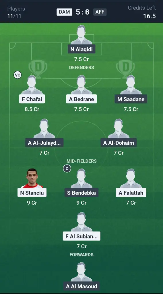 DAM vs AFF Grand League Team