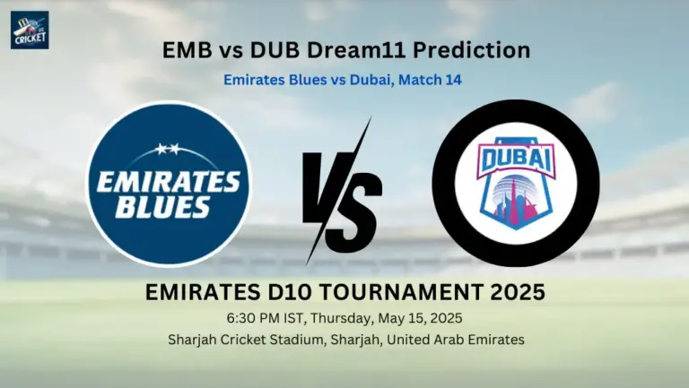 EMB vs DUB Dream11 Prediction