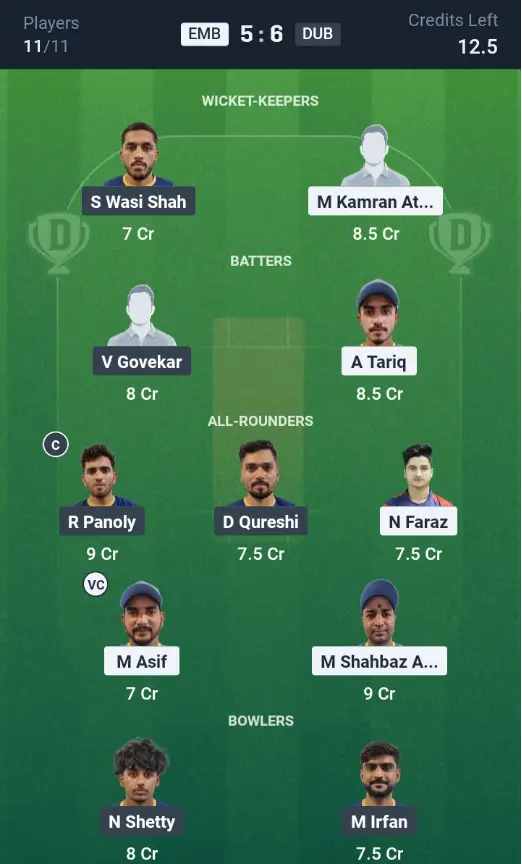 EMB vs DUB Grand League Team