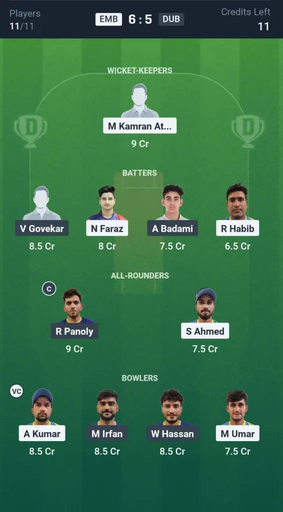 EMB vs DUB Grand League Team
