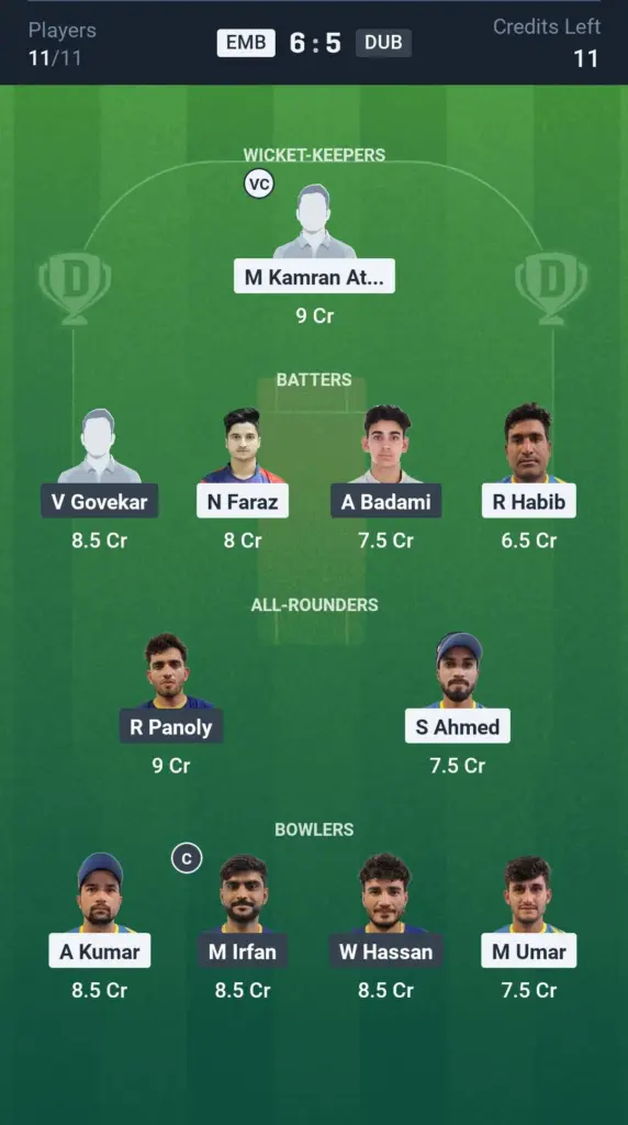 EMB vs DUB Small League Team