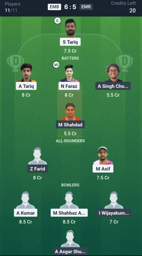 EMB vs EMR SL TEam