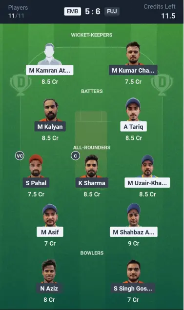 EMB vs FUJ Grand League Team