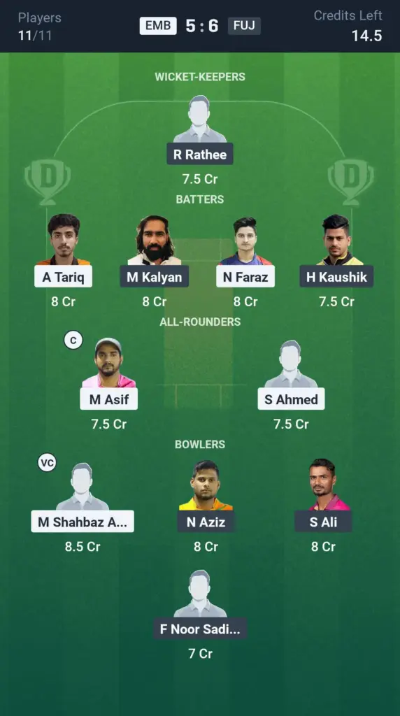 EMB vs FUJ SL TEam