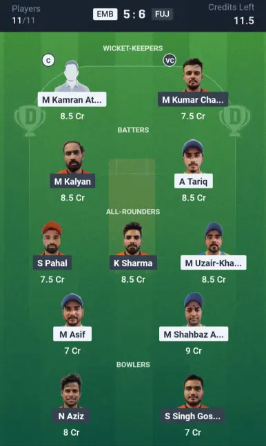EMB vs FUJ Small League Team