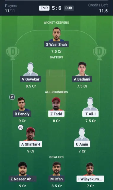 EMR vs DUB Grand League Team